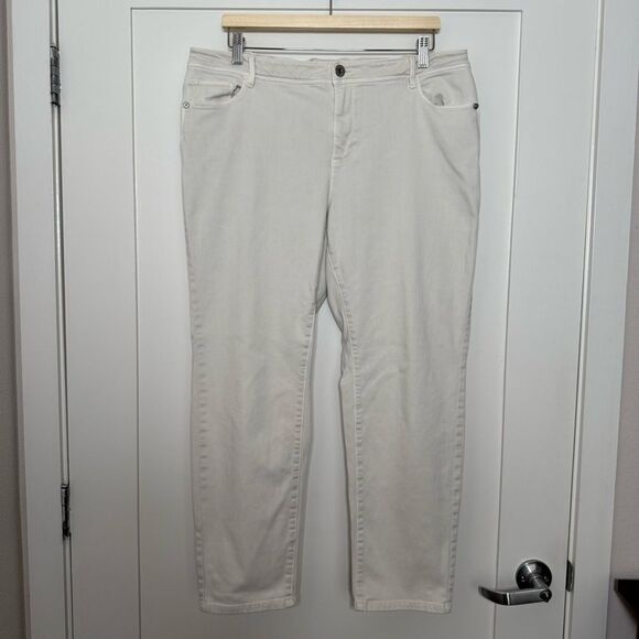 J. Jill Pants - J Jill Denim Authentic Fit Slim Ankle Pants Womens Plus Sz 16 Beige Stretch